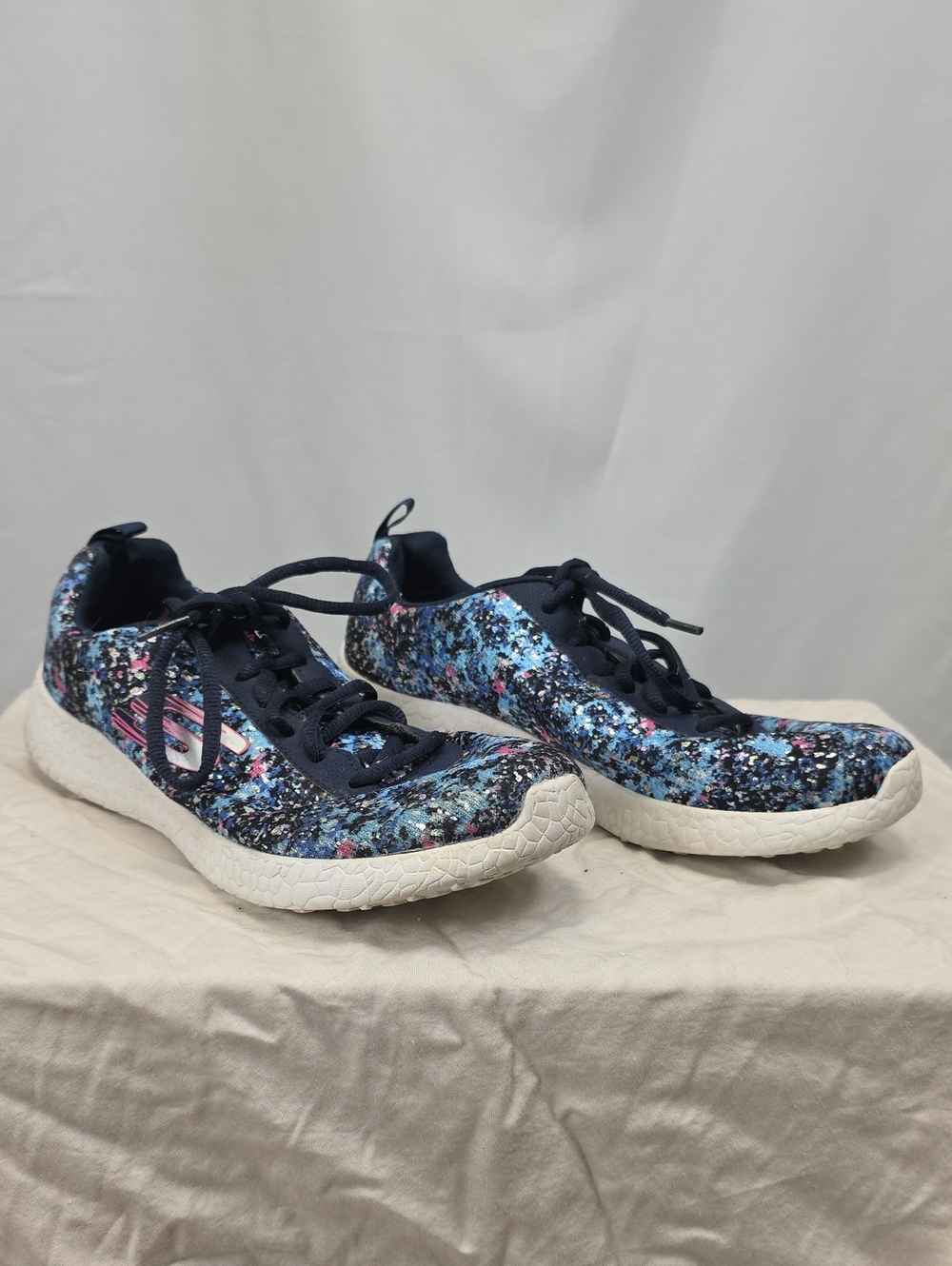 Skechers Navy Blue Multicolor Speckled Athletic Sneakers Size 9